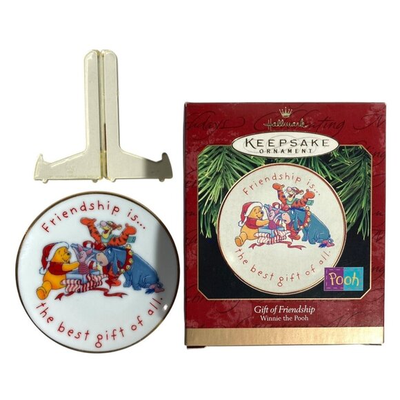 Hallmark Keepsake Ornament 3 Winnie the Pooh Piglet Tigger Friendship Plate XMAS - Picture 4 of 12